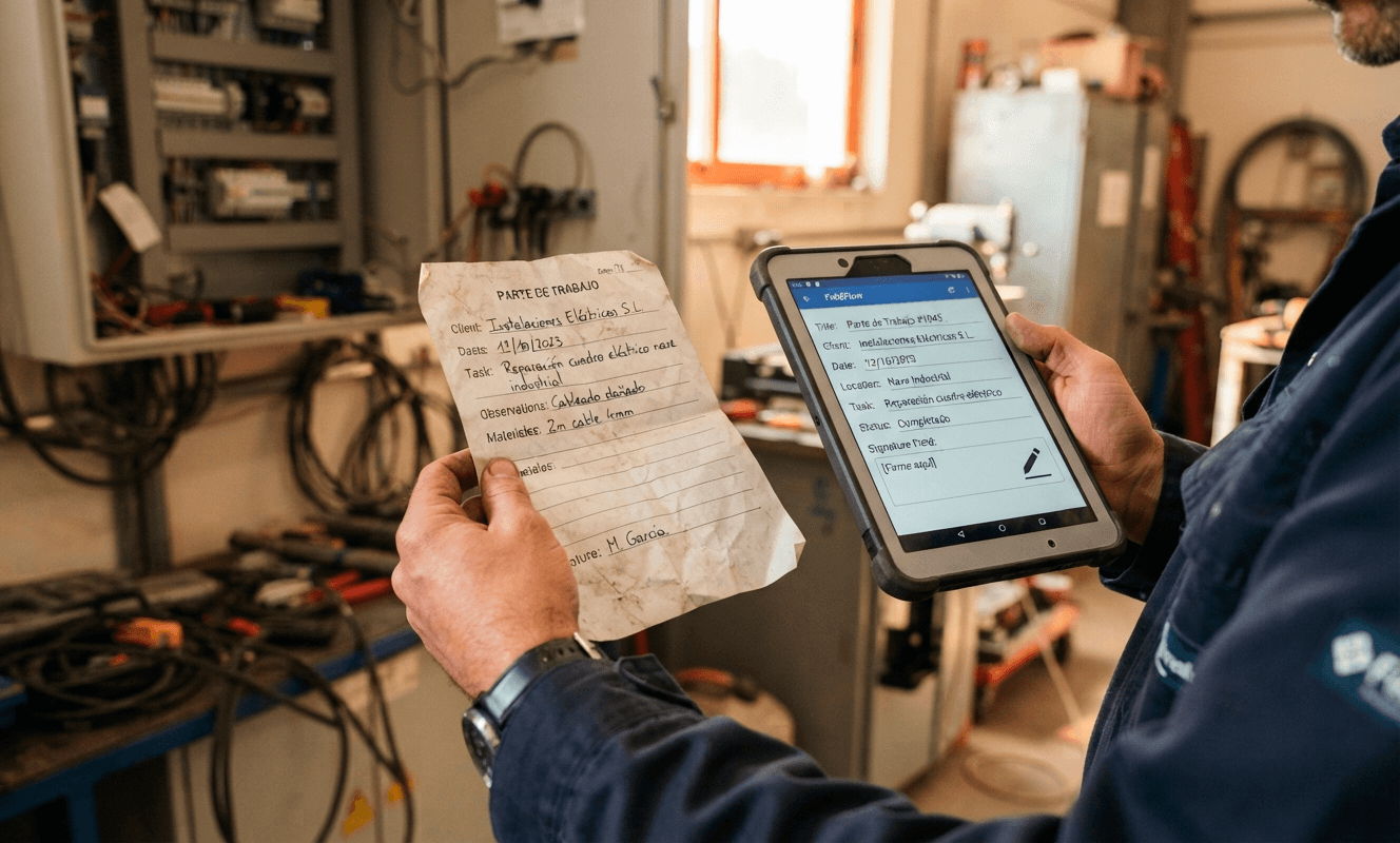 Partes de trabajo en papel: el coste oculto en instalaciones